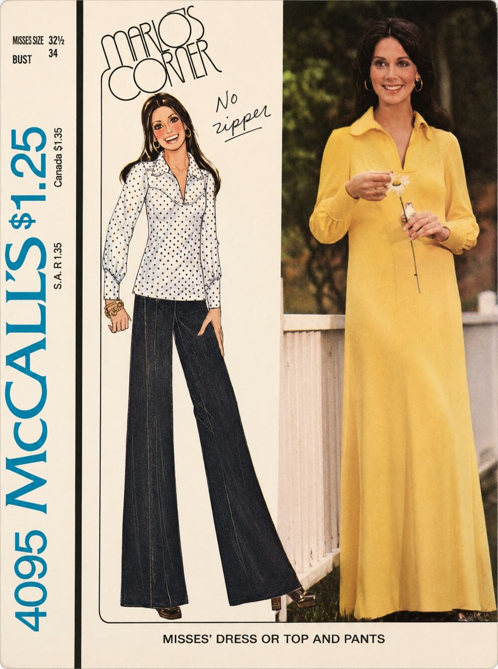 Vintage McCall's Sewing Pattern 4393 Wide Leg Pants & Caftan Dress 10 Uncut